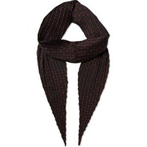 THE KOOPLES PLEATED MICROSTARS BLACK RED DESIGNER SCARF AHE801